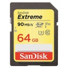 SanDisk Extreme 64GB SDXC Speicherkarte bis zu 90 MB/Sek., Class 10, U3, V30, FFP-20